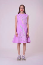 Load image into Gallery viewer, Blue strip lavender dress
