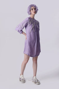 Digital Lavender Scribble London Dress