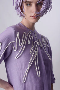 Digital Lavender Scribble London Dress