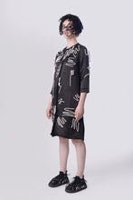 Load image into Gallery viewer, Black Scribble Whitechapel Dress
