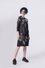 Load image into Gallery viewer, Black Scribble Whitechapel Dress
