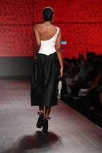Load image into Gallery viewer, Midi hand-embroidered black skirt
